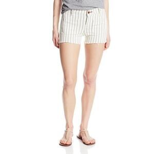 Lucky Brand Patch Pocket White Denim Shorts Flat Lawton Striped 10 $79 NWT
